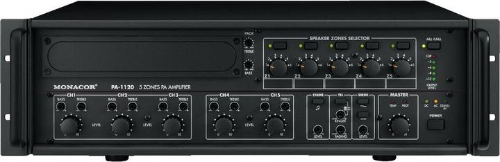 Monacor ELA-Verstärker PA-1120 120 W 5-Zonen (Verstärker)