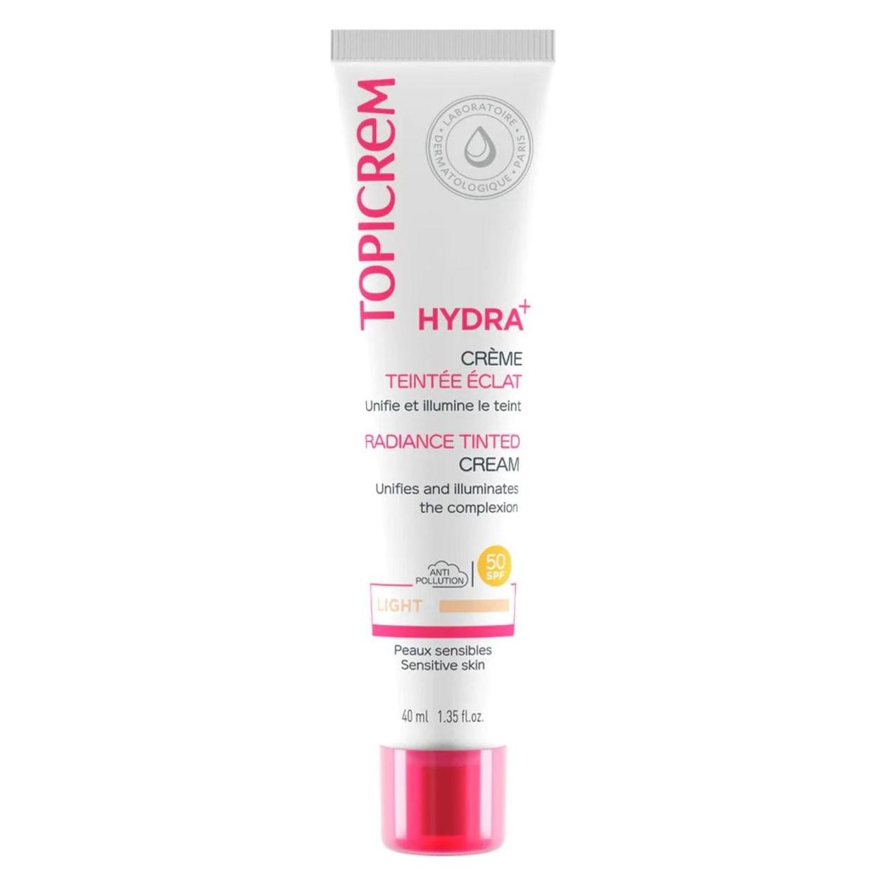 Topicrem, Gezichtscrème, Hydraterende Tonifiërende Huidcrème Spf 50 (Radiance Tinted Cream) 40 Ml - Tint, Claire - (40 ml, Getinte Dagcrème, Spf
