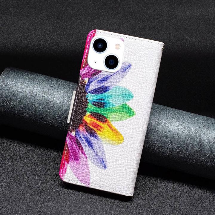 Actual product image Ueli Express iPhone 14 book case case with card holder flower (Apple iPhone 14)