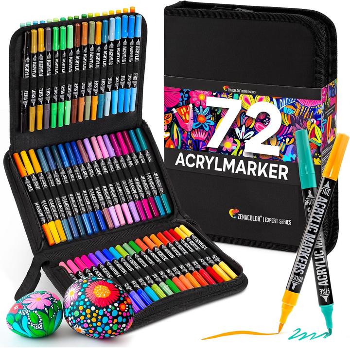 Zenacolor Set di matite acriliche (Multicolore, 5 mm, 72 x)