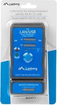 Actual product image Lanberg NT-0403 Network Cable Tester PoE Tester Blue