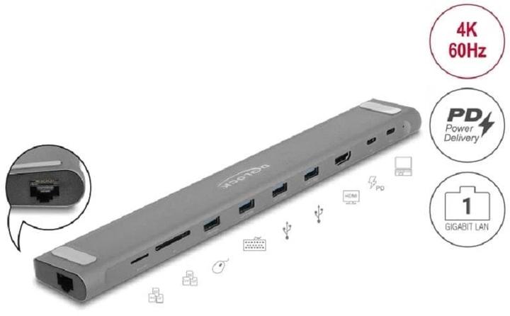 Image du produit Delock USB Type-C™ Slim Dockingstation 4K (USB-C, 5 ports)