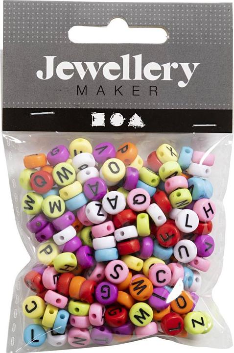 Actual product image Creativ Company Round letter beads in various colours, 25 grams