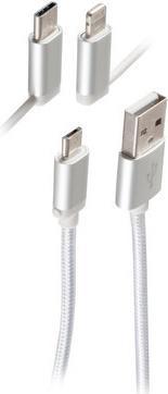 Produktbild Shiverpeaks BS14-50067 USB Kabel 1 m USB A USB C/Micro-USB B/Lightning Weiss (1 m)