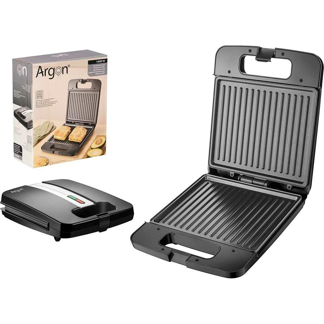 Argon Sandwichtoaster K-718-2 K-718-2 Schwarz Stahl 1400 W (58195926)