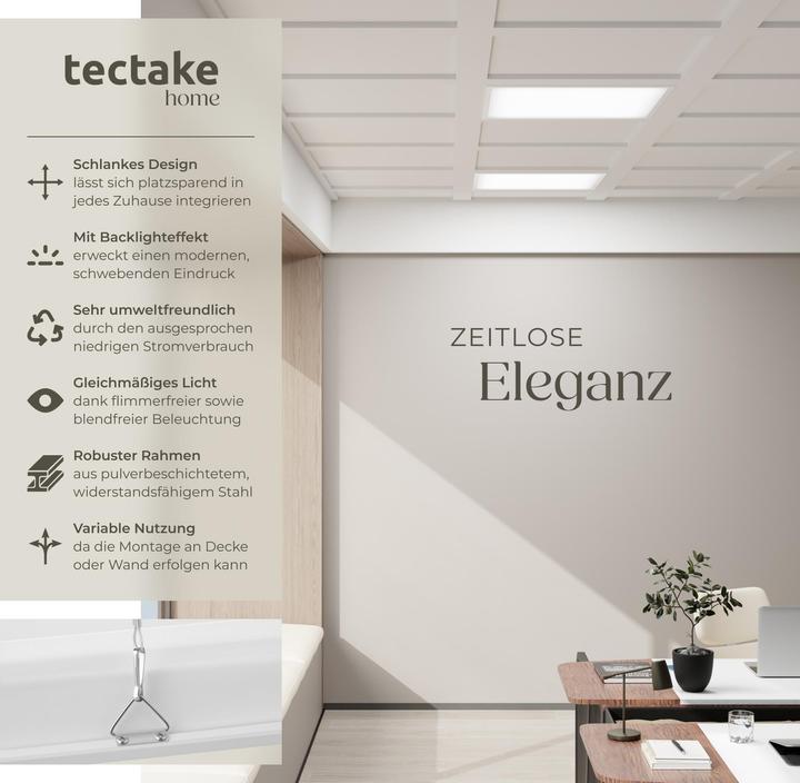 Produktbild tectake LED-Paneel Lucerna, ultraflach, warmweiss, stromsparend