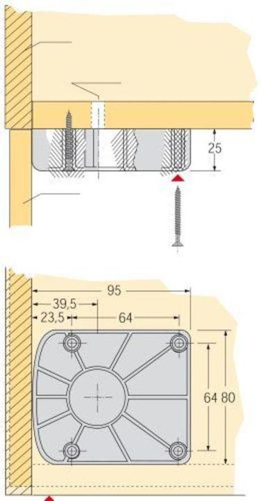 Produktbild Hettich Gleiter für Sockelverstellfuss Kunststoff schwarz Sockelhöhenversteller (Universalgleiter, 10 Stück)