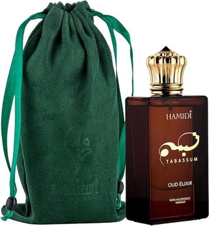 Actual product image Hamidi Tabassum Oud Elixir Nonalcoholic Eau De Parfum for Men 17oz (Eau de parfum, 17 ml)