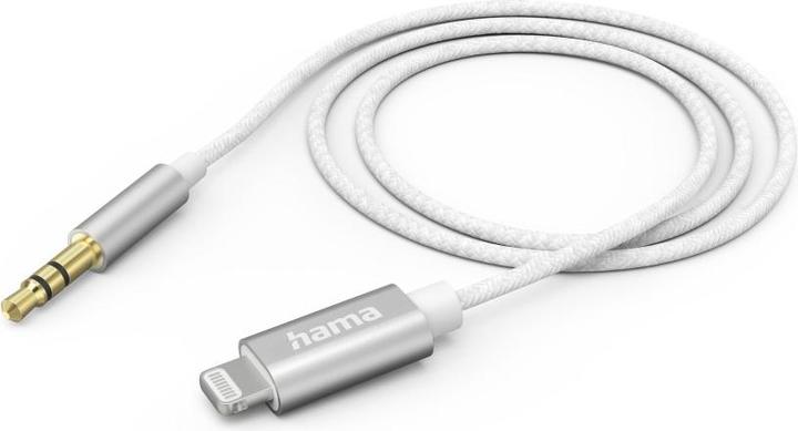 Productafbeelding Hama Audiokabel, Lightning - 3,5 mm jackplug, 1,0 m, Wit (1 m, 3,5 mm aansluiting (AUX))