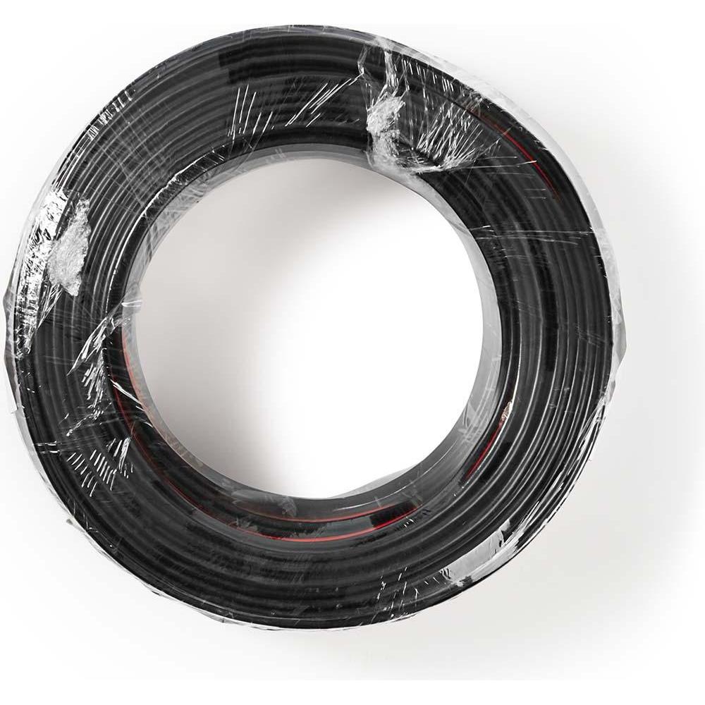 Nedis Lautsprecherkabel 2X 1.50 mm² CCA 100.0 m rund PVC Red / Schwarz Eingewickelt (100 m, 1.50 mm²), Lautsprecherkabel...
