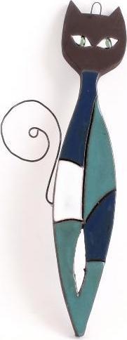 Actual product image Rozos Black Clay standing Cat pendant