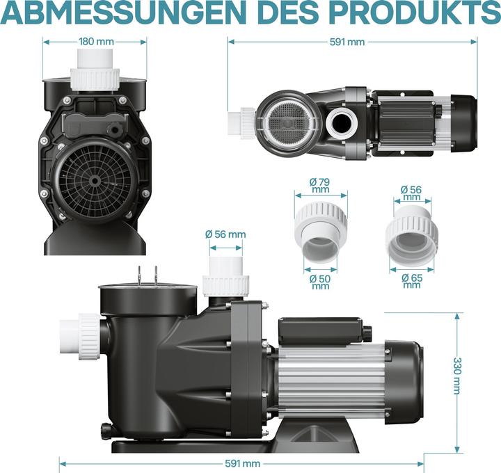 Actual product image Wiltec Pool pump 28800 l/h