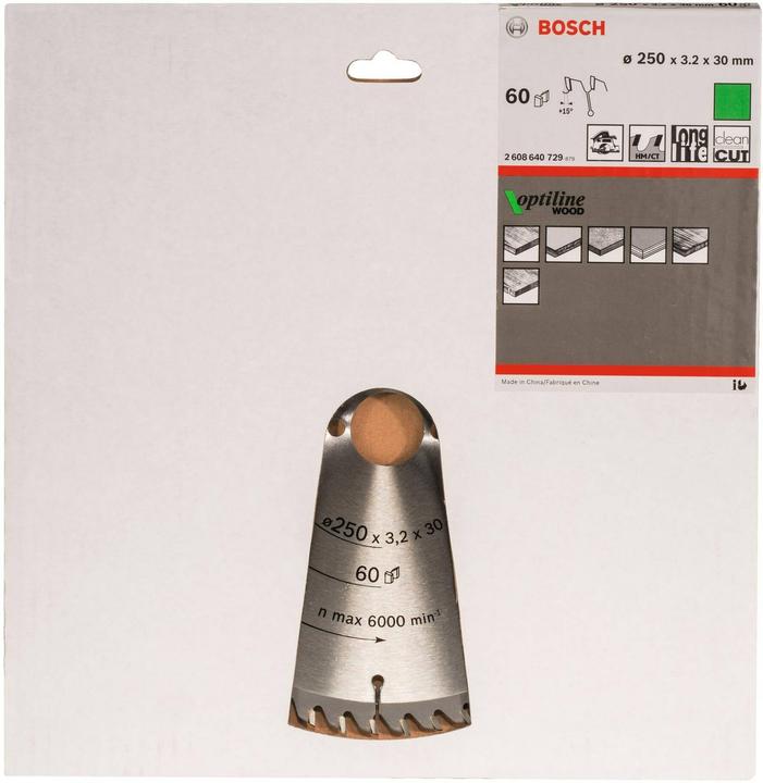 Produktbild Bosch Professional Zubehör PRO Wood Kreissägeblatt, 250 x 3.2 x 30 mm