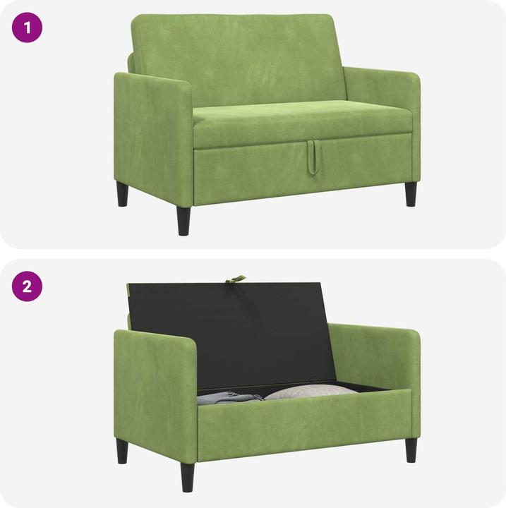 Produktbild vidaXL Sofa mit Stauraum (2-Sitzer)