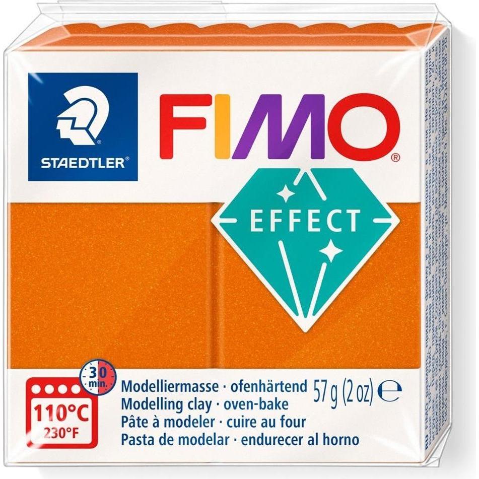 6x Fimo Effect Soft Modelling Clay Metallic Orange 57gr.