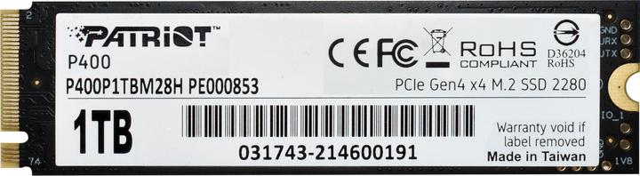 Image du produit Patriot P400 SSD 1 TO (1000 Go, M.2 2280)