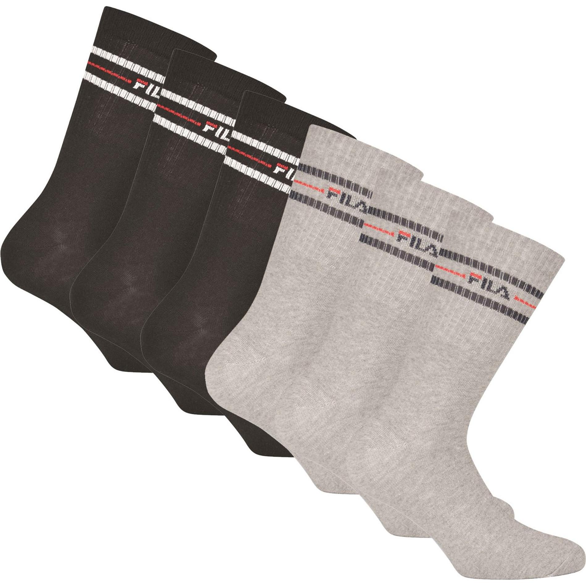 FILA, Herren, Socken, Socken Sportlich Bequem sitzend, Mehrfarbig, (6er Pack, 35 - 38)