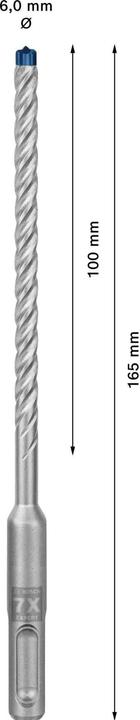 Image du produit Bosch Professional Zubehör Forets marteau EXPERT SDS plus-7X, 6 x 100 x 165 mm, 10 pcs. (6.00 millimètres)