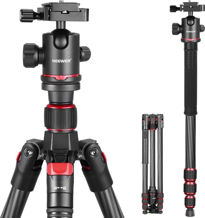 Actual product image Neewer New Carbon Fiber Camera Tripod Monopod & Ball Head (Carbon)