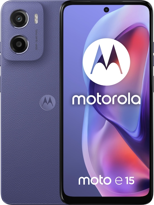 Actual product image Motorola Smartfon Moto E15 2/64GB Fresh Lavender (64 GB, Fresh Lavender, 6.67", Dual SIM, 32 Mpx, 4G)