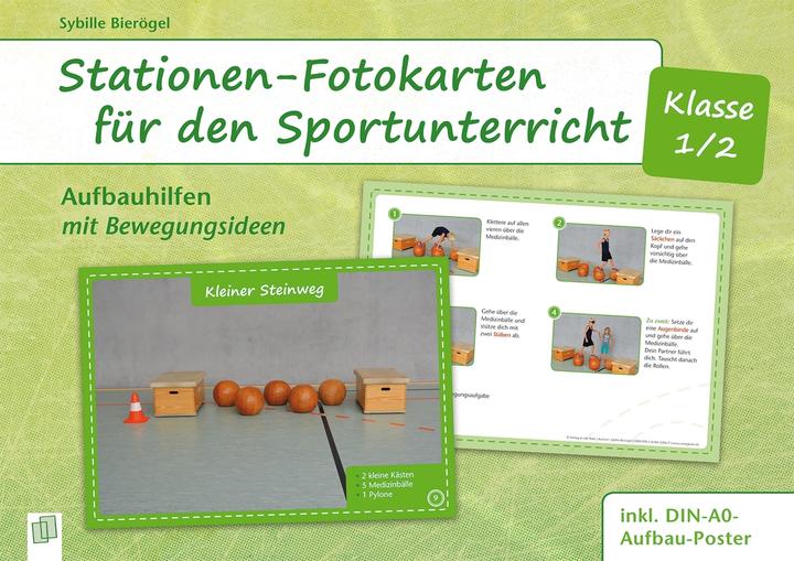 Produktbild Stationen-Fotokarten für den Sportunterricht - Klasse 1/2. Aufbauhilfen mit Bewegungsideen (Deutsch, Sybille Bierögel, 2016)