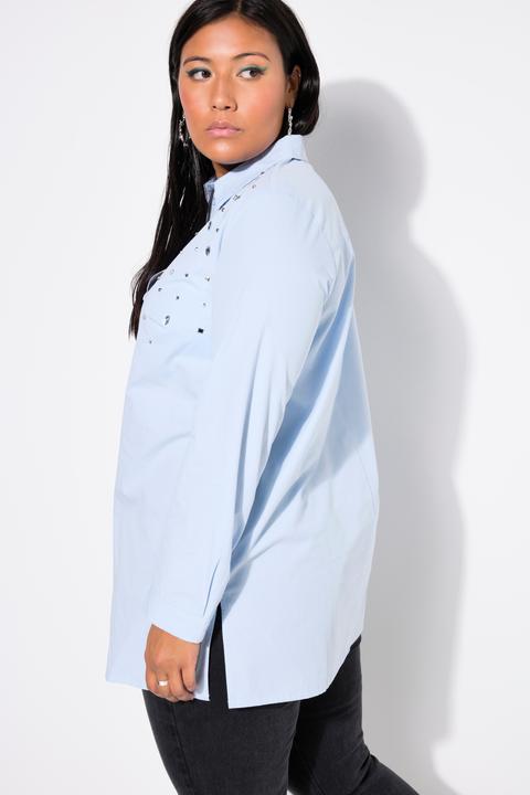 Produktbild Studio Untold Hemdbluse, gerade, Ziersteinchen, Langarm (58)