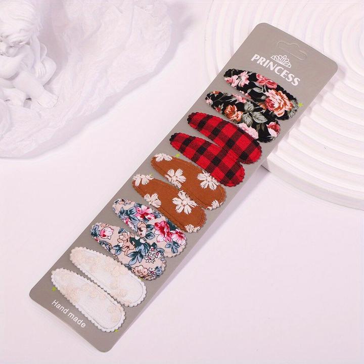 Actual product image Activity Board 10 Stück Baby gestreifte karierte florale Haarspangen, dekorativer Haarschmuck (10 pcs.)
