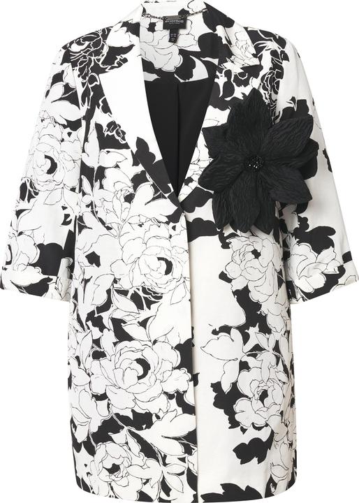 Immagine prodotto Ulla Popken Giacca con texture a costine, revers e fiori staccabili (54)