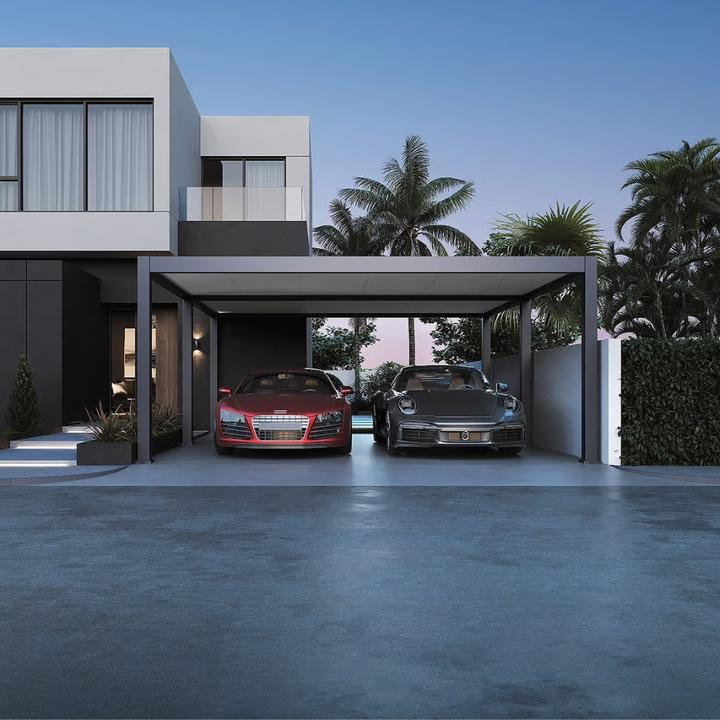 Actual product image Weide Doppelcarport aus Aluminium | 6x5.3m | Doppelgarage Anthrazit