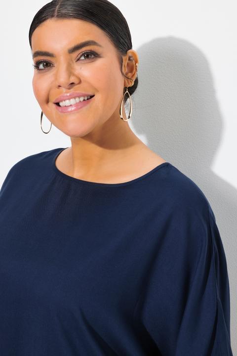 Immagine prodotto Ulla Popken Blusa a tunica dal taglio oversize con scollo a barca e mezze maniche (46, 48)