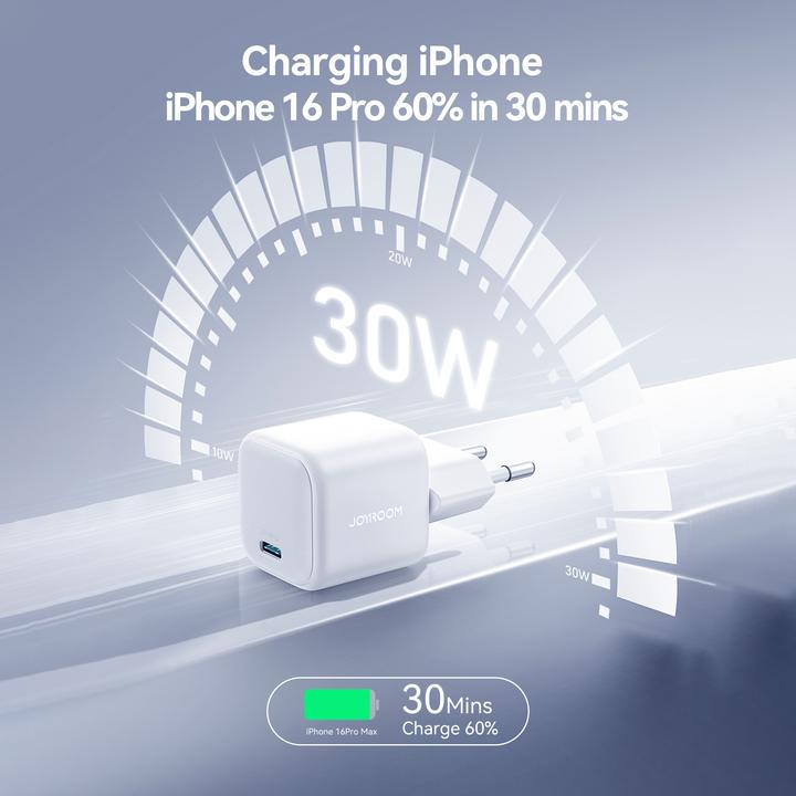 Produktbild Joyroom Charger JR-TCG15 Mini 30W GaN white (30 W)