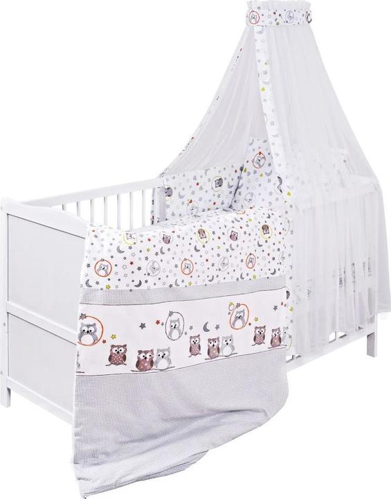 Produktbild jonka Gitterbetten Babybett-Komplett-Set Mona inkl. Bettwäsche, Himmel (70 x 140 cm)