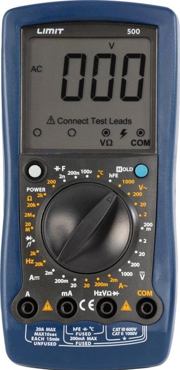 Image du produit Limit Universal Digital Meter 500 (CAT II 1000V, CAT III 600V)
