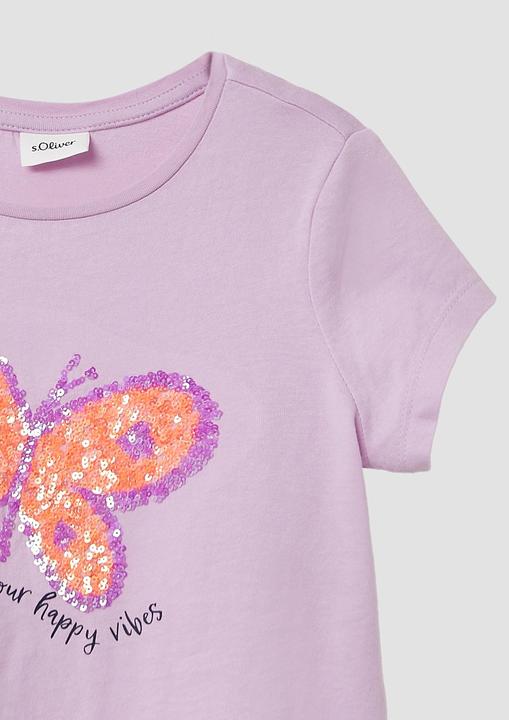 Actual product image S.Oliver T-Shirt T-Shirt mit Print und Pailletten (140)