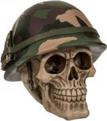 Image du produit Ootb Tirelire avec serrure, crâne avec casque militaire (15 x 14 cm)
