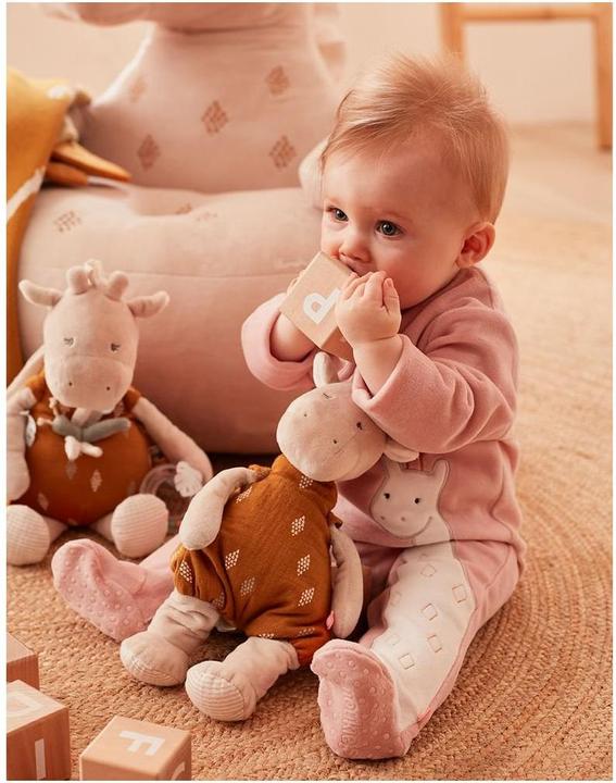 Produktbild Noukies Strampler Velours mit Giraffe Rosa Gr. 56 (56)