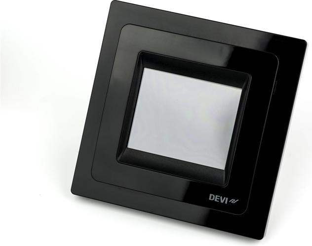 Image du produit Devi DEVIreg Touch noir 140F1069 Thermostat à horloge encastré 16A, 230V avec cadre