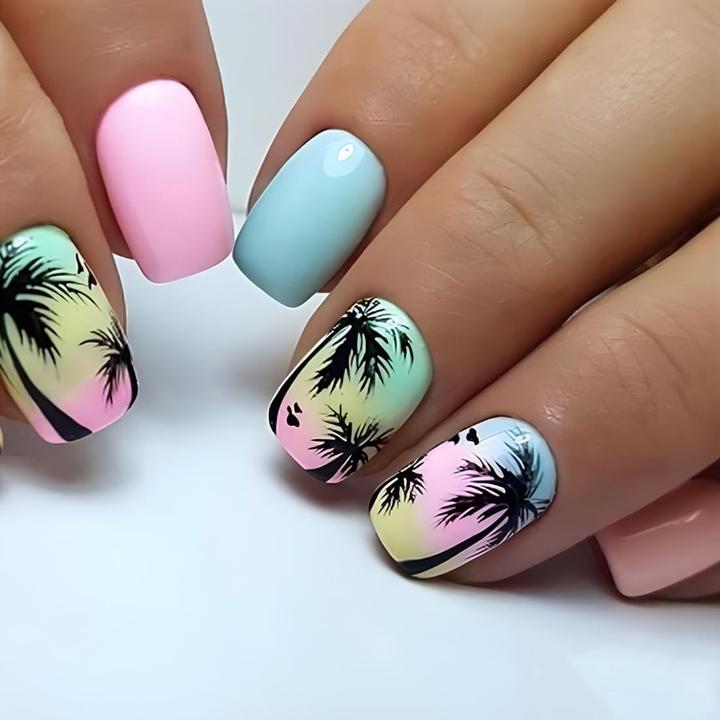 Actual product image Cbx Set (Artificial nails, Blue, Rose, Black)
