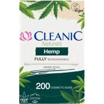 Cleanic Bianco Cotton Fioc + Dischetti Di Cotone, Naturals Bastoncini Igienici Alla Canapa, 200 Pezzi