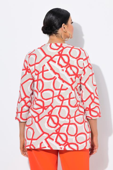 Actual product image Ulla Popken Graphic Print 3/4 Sleeve Tee (58)