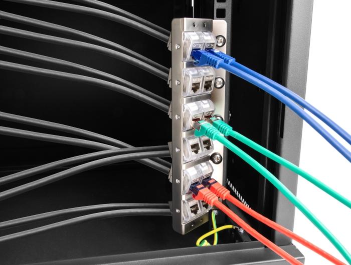 Actual product image Delock Keystone bracket 12 port tiltable for 10" or 19" R