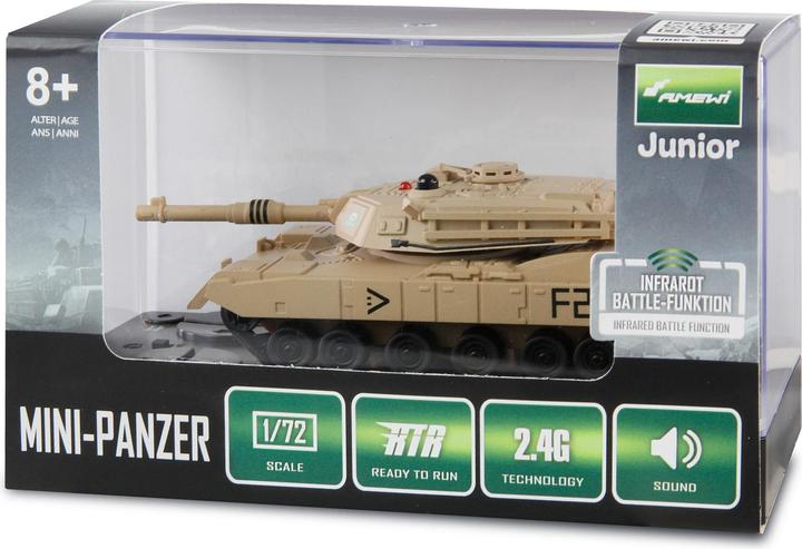 Actual product image Amewi Abrams mini tank with IR battle function 1:72 RTR (RTR Ready-to-Run)