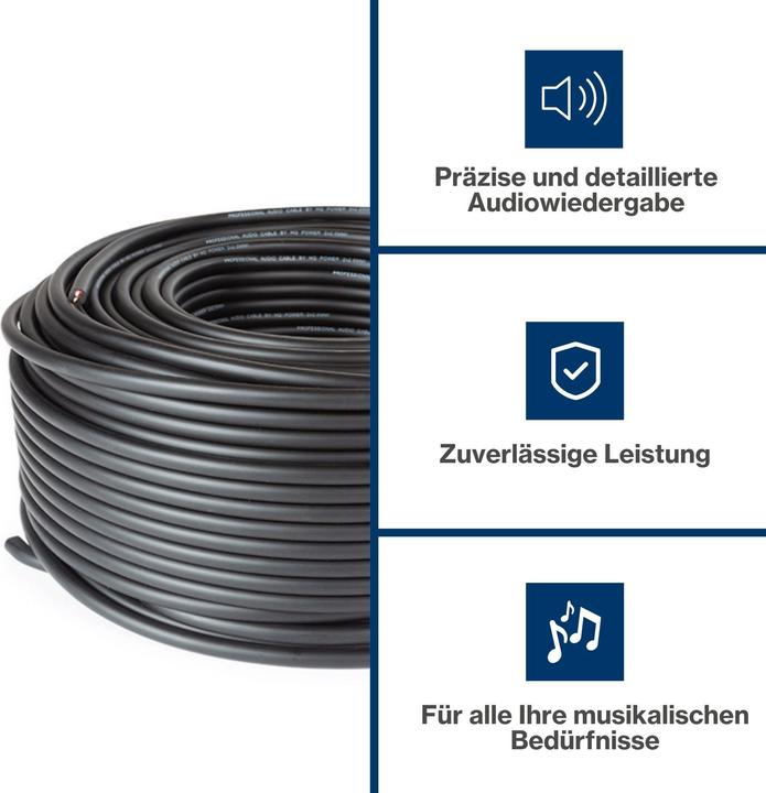 Actual product image Cables SPEAKER WIRE - BLACK - 2 x 2.50 mm² - 100 m (100 m, 2.50 mm²)
