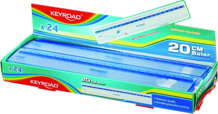 Actual product image Keyroad Plastic ruler, 20 cm, transparent (21 cm, Plastic)