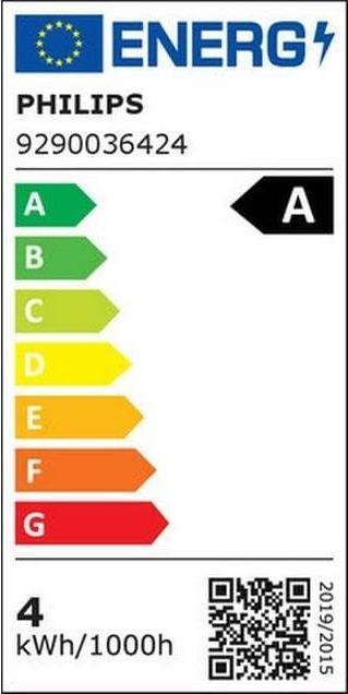 Label énergétique Philips LED Classic (E27, 4 W, 840 lm, 1 x, A)