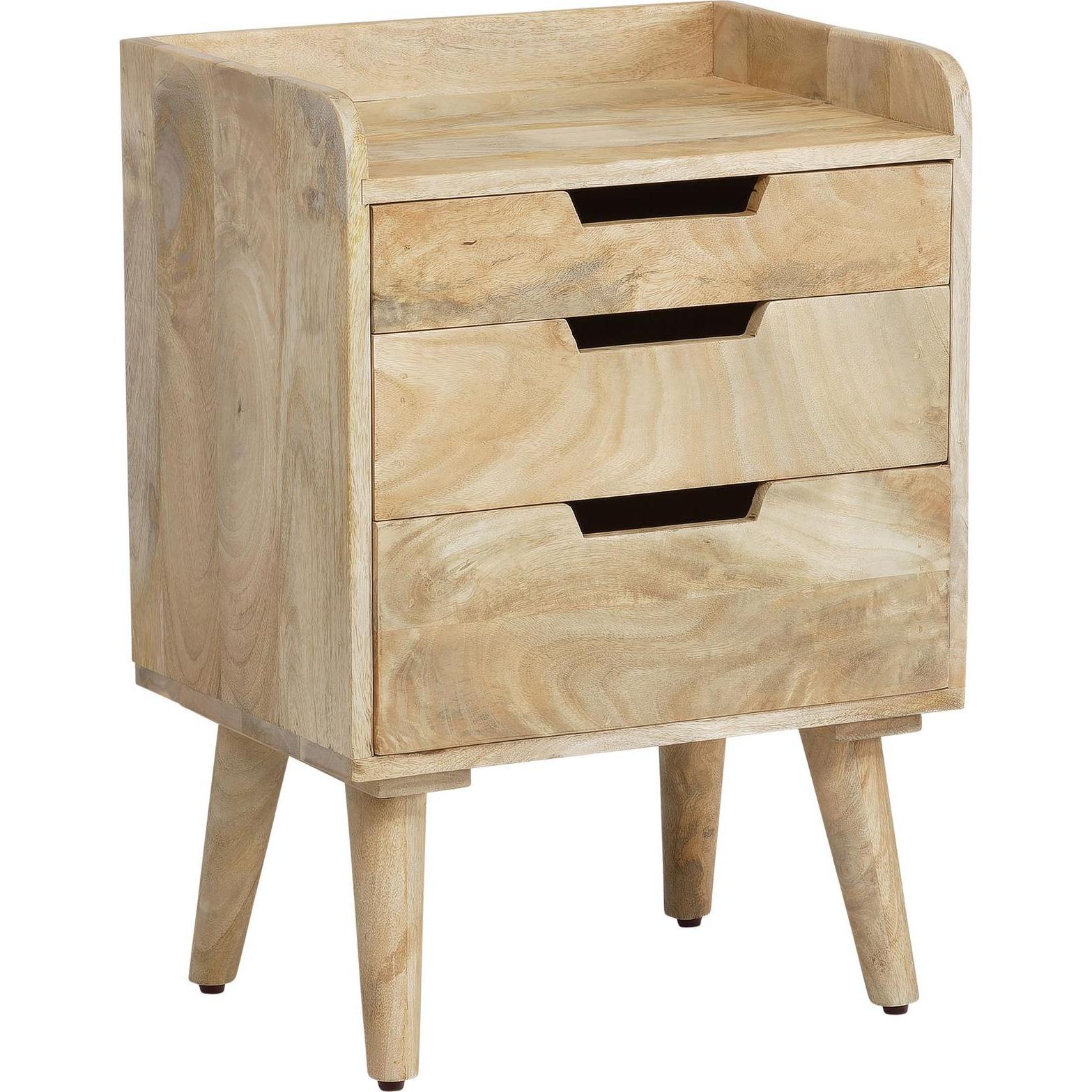 FineBuy, Nachttisch, Nachttisch Nachtkonsole 45x33x63 cm Boxspringbett Massivholz Schubladen (45 x 33 x 63 cm)