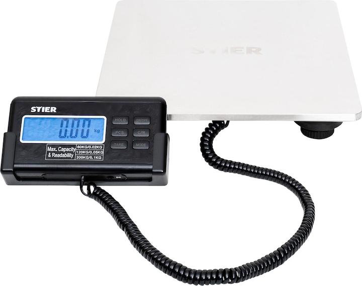 Actual product image Stier Parcel scale Platform scale up to 200 kg Stainless steel plate 30 x 30 cm