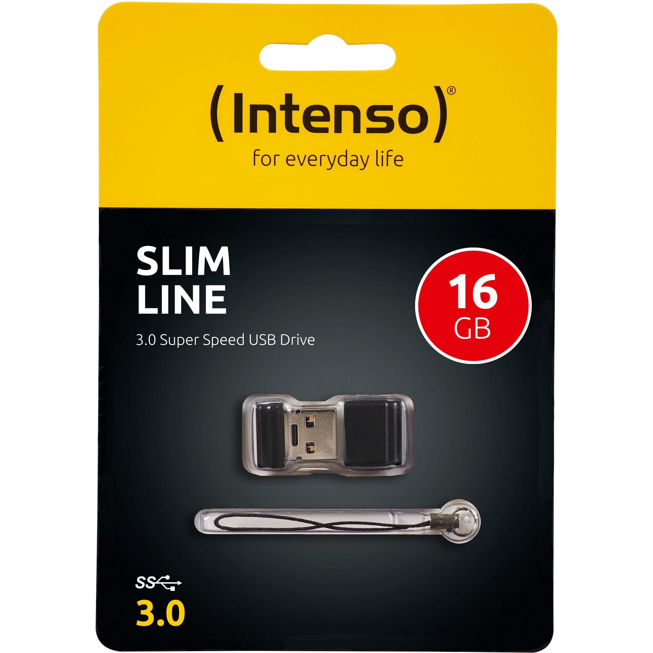 Thumbnail - Intenso Slim Line (16 GB, USB-A, USB 3.0), USB Stick, Schwarz