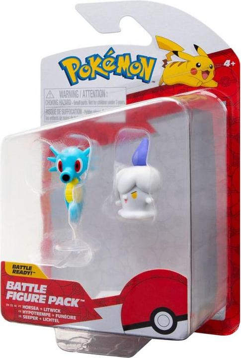 Actual product image Jazwares Pokémon Battle Figure Set Figure 2-Pack Litwick, Horsea