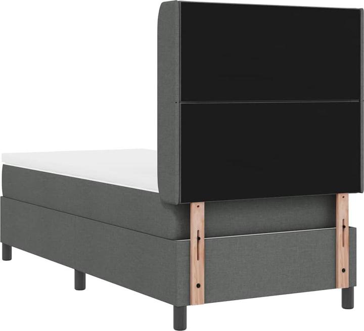Actual product image vidaXL Box spring bed with mattress fabric dark grey (100 x 200 cm)
